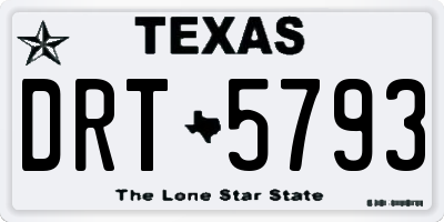 TX license plate DRT5793