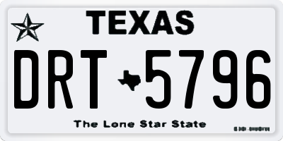 TX license plate DRT5796