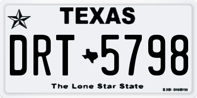 TX license plate DRT5798