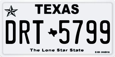 TX license plate DRT5799