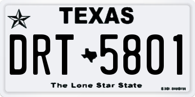 TX license plate DRT5801