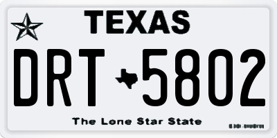 TX license plate DRT5802