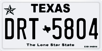 TX license plate DRT5804