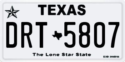 TX license plate DRT5807