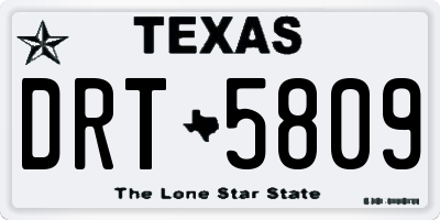 TX license plate DRT5809