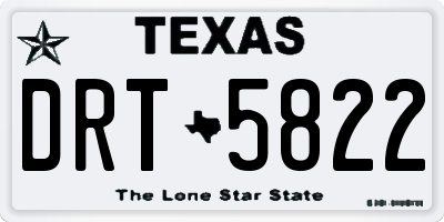 TX license plate DRT5822