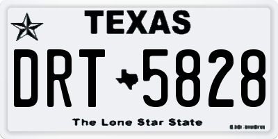 TX license plate DRT5828