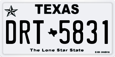 TX license plate DRT5831