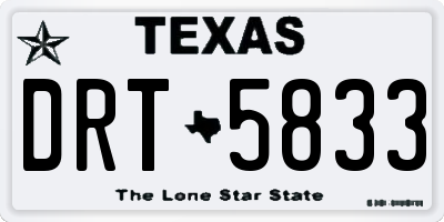 TX license plate DRT5833