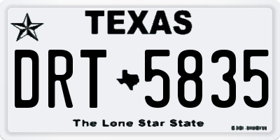 TX license plate DRT5835
