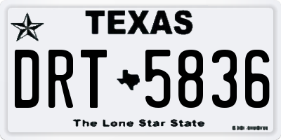 TX license plate DRT5836