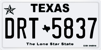 TX license plate DRT5837