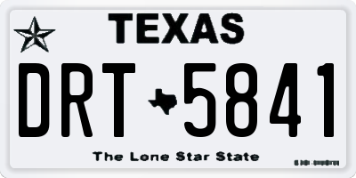 TX license plate DRT5841