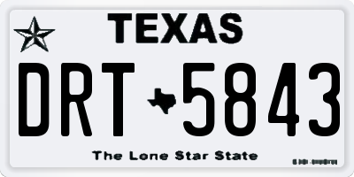 TX license plate DRT5843