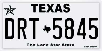 TX license plate DRT5845