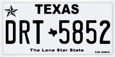 TX license plate DRT5852