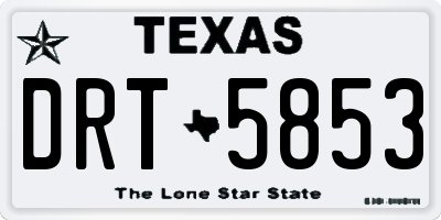 TX license plate DRT5853