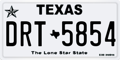 TX license plate DRT5854