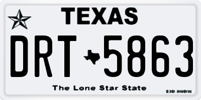 TX license plate DRT5863