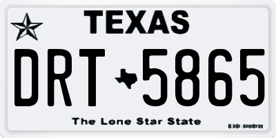 TX license plate DRT5865