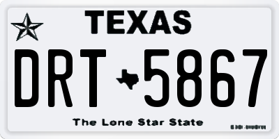 TX license plate DRT5867