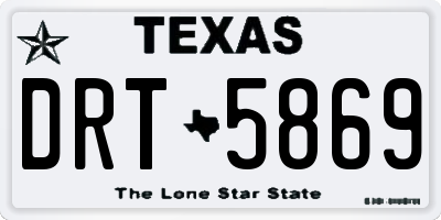 TX license plate DRT5869