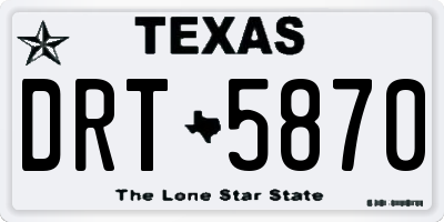 TX license plate DRT5870