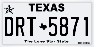 TX license plate DRT5871