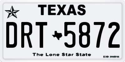 TX license plate DRT5872