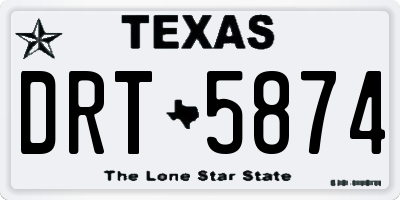 TX license plate DRT5874