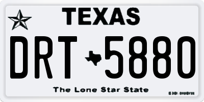 TX license plate DRT5880