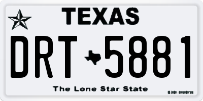 TX license plate DRT5881
