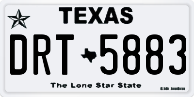 TX license plate DRT5883