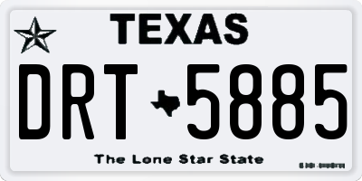 TX license plate DRT5885