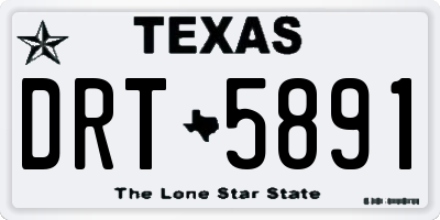TX license plate DRT5891