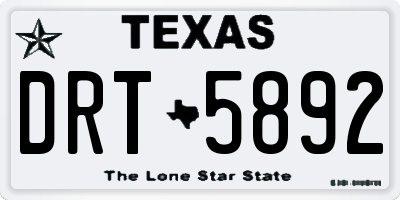 TX license plate DRT5892