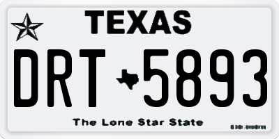 TX license plate DRT5893