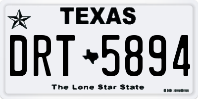 TX license plate DRT5894
