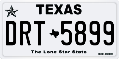 TX license plate DRT5899