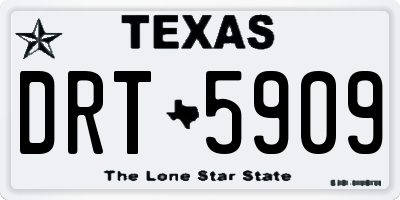 TX license plate DRT5909