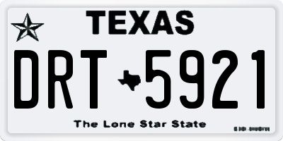 TX license plate DRT5921