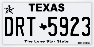 TX license plate DRT5923