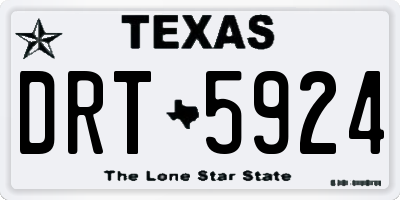 TX license plate DRT5924