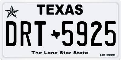 TX license plate DRT5925