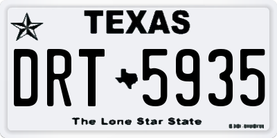 TX license plate DRT5935