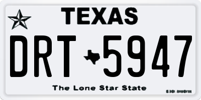 TX license plate DRT5947