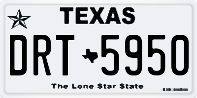 TX license plate DRT5950