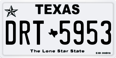 TX license plate DRT5953