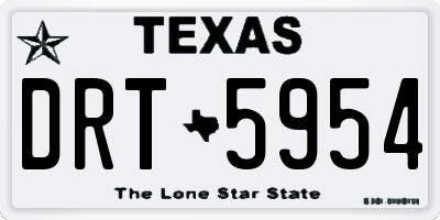 TX license plate DRT5954