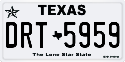 TX license plate DRT5959
